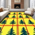thumbnail image 1 of ODIKA 5'x7' Machine Washable Non-Slip Area Rug, Festive Buffalo Plaid Xmas Trees Holiday High Traffic Rug, Yellow, 608890, 1 of 7