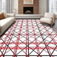 thumbnail image 1 of ODIKA 5'x7' Machine Washable Non-Slip Area Rug, Festive Crosshatch Grid Design Toilet Christmas Theme High Traffic Rug, Red, 731107, 1 of 7