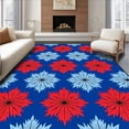 thumbnail image 1 of ODIKA 5'x7' Machine Washable Non-Slip Area Rug, Festive Fox and Motif Winter Celebration Kit High Traffic Rug, Blue, 633229, 1 of 5