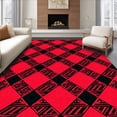 thumbnail image 1 of ODIKA 5'x7' Machine Washable Non-Slip Area Rug, Festive Highland Tartan Buffalo Checkerboard Gingham High Traffic Rug, Red, 621199, 1 of 7