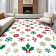 thumbnail image 1 of ODIKA 5'x7' Machine Washable Non-Slip Area Rug, Festive Holiday Yarn Embroidery Starter Decorative Wall Art High Traffic Rug with Pad, Red, 643674, 1 of 8