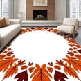 thumbnail image 1 of ODIKA 5'x7' Machine Washable Non-Slip Area Rug, Festive Hook Autumn Harvest Decorative Throw Accent Kit High Traffic Rug, Orange, 650778, 1 of 5