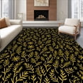thumbnail image 1 of ODIKA 5'x7' Machine Washable Non-Slip Area Rug, Festive Pine Branches and Snowflake Interlocking Holiday Welcome Art High Traffic Rug with Pad, Black, 738268, 1 of 8