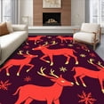 thumbnail image 1 of ODIKA 5'x7' Machine Washable Non-Slip Area Rug, Festive Reindeer Christmas Theme High Traffic Rug with Pad, Red, 624925, 1 of 8