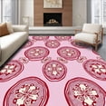 thumbnail image 1 of ODIKA 5'x7' Machine Washable Non-Slip Area Rug, Festive Snowflake Medallion with Elegant Interlocking High Traffic Rug with Pad, Pink, 732998, 1 of 8