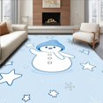 thumbnail image 1 of ODIKA 5'x7' Machine Washable Non-Slip Area Rug, Festive Snowman with Twinkling Scatter Design High Traffic Rug, Blue, 626706, 1 of 7