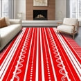 thumbnail image 1 of ODIKA 5'x7' Machine Washable Non-Slip Area Rug, Festive Welcome Holiday Entrance Joyful Celebration Doorway High Traffic Rug with Pad, Red, 607326, 1 of 8