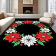 thumbnail image 1 of ODIKA 5'x7' Machine Washable Non-Slip Area Rug, Festive Winter Holiday Yarn Knotting Decoration High Traffic Rug, Red, 742804, 1 of 7