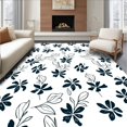 thumbnail image 1 of ODIKA 5'x7' Machine Washable Non-Slip Area Rug, Floral Lattice with Stylized Petal Motifs and Elegant Overlapping Design High Traffic Rug with Pad, Black, 532518, 1 of 8