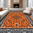 thumbnail image 1 of ODIKA 5'x7' Machine Washable Non-Slip Area Rug, Flowing Paisley Swirl Design with Elegant Curvilinear High Traffic Rug, Orange, 659237, 1 of 7