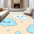 thumbnail image 1 of ODIKA 5'x7' Machine Washable Non-Slip Area Rug, Fluffy Nimbus Design Cotton with Non Toxic Dyes High Traffic Rug, Beige, 720084, 1 of 7