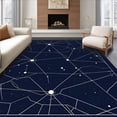 thumbnail image 1 of ODIKA 5'x7' Machine Washable Non-Slip Area Rug, Galactic Constellation Map in Dark with Stellar Navigation Design High Traffic Rug, Black, 692197, 1 of 5