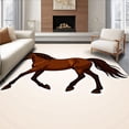 thumbnail image 1 of ODIKA 5'x7' Machine Washable Non-Slip Area Rug, Galloping Steed Latch Hook Cushion Canvas Needlecraft Kit High Traffic Rug, Brown, 642873, 1 of 7