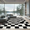 thumbnail image 1 of ODIKA 5'x7' Machine Washable Non-Slip Area Rug, Geometric Black High Traffic Rug, Black, 966817, 1 of 7