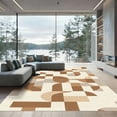 thumbnail image 1 of ODIKA 5'x7' Machine Washable Non-Slip Area Rug, Geometric Brown High Traffic Rug, Brown, 1051090, 1 of 7
