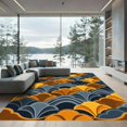 thumbnail image 1 of ODIKA 5'x7' Machine Washable Non-Slip Area Rug, Geometric Burnt Orange High Traffic Rug, Orange, 956408, 1 of 7
