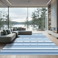 thumbnail image 1 of ODIKA 5'x7' Machine Washable Non-Slip Area Rug, Geometric Navy Blue High Traffic Rug, Blue, 1051549, 1 of 7