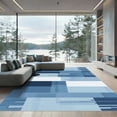 thumbnail image 1 of ODIKA 5'x7' Machine Washable Non-Slip Area Rug, Geometric Navy Blue High Traffic Rug, Blue, 1055854, 1 of 7