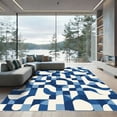 thumbnail image 1 of ODIKA 5'x7' Machine Washable Non-Slip Area Rug, Geometric Navy Blue High Traffic Rug, Blue, 1064206, 1 of 7