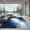 thumbnail image 1 of ODIKA 5'x7' Machine Washable Non-Slip Area Rug, Geometric Navy Blue High Traffic Rug, Blue, 1071919, 1 of 7