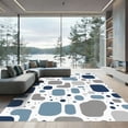thumbnail image 1 of ODIKA 5'x7' Machine Washable Non-Slip Area Rug, Geometric Navy Blue High Traffic Rug with Pad, Blue, 1056152, 1 of 8