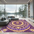 thumbnail image 1 of ODIKA 5'x7' Machine Washable Non-Slip Area Rug, Geometric Purple High Traffic Rug with Pad, Purple, 1052775, 1 of 8