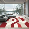 thumbnail image 1 of ODIKA 5'x7' Machine Washable Non-Slip Area Rug, Geometric Red High Traffic Rug, Red, 1097563, 1 of 7