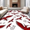 thumbnail image 1 of ODIKA 5'x7' Machine Washable Non-Slip Area Rug, Gothic Winged Mammal Seasonal Festivity Base Protection Accessory High Traffic Rug, Red, 740189, 1 of 7