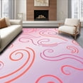 thumbnail image 1 of ODIKA 5'x7' Machine Washable Non-Slip Area Rug, Gradient Ombre Shag with Interlaced Wave Motif High Traffic Rug, Pink, 395913, 1 of 7