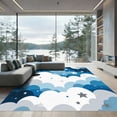 thumbnail image 1 of ODIKA 5'x7' Machine Washable Non-Slip Area Rug, Graphic Navy Blue High Traffic Rug, Blue, 1056151, 1 of 7