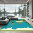 thumbnail image 1 of ODIKA 5'x7' Machine Washable Non-Slip Area Rug, Graphic Teal High Traffic Rug, Green, 1048884, 1 of 7