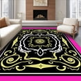 thumbnail image 1 of ODIKA 5'x7' Machine Washable Non-Slip Area Rug, Gridiron Emblem Entryway Decorative Display High Traffic Rug, Black, 674058, 1 of 7
