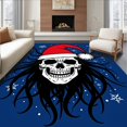 thumbnail image 1 of ODIKA 5'x7' Machine Washable Non-Slip Area Rug, Haunted Noel Bone Head Underfoot Comfort High Traffic Rug, Blue, 735468, 1 of 7