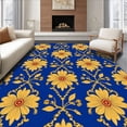 thumbnail image 1 of ODIKA 5'x7' Machine Washable Non-Slip Area Rug, Heirloom Bloom Trellis Artistic High Traffic Rug, Blue, 581112, 1 of 7