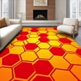 thumbnail image 1 of ODIKA 5'x7' Machine Washable Non-Slip Area Rug, Hexagon Honeycomb Mosaic with Gradient Color Transitions High Traffic Rug, Red, 704161, 1 of 7