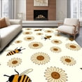thumbnail image 1 of ODIKA 5'x7' Machine Washable Non-Slip Area Rug, Hive Worker Nectar Dance Botanical Petals High Traffic Rug with Pad, Beige, 681785, 1 of 8