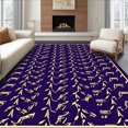 thumbnail image 1 of ODIKA 5'x7' Machine Washable Non-Slip Area Rug, Hockey Mosaic with Penguin Emblem Abstract Entry High Traffic Rug, Purple, 670750, 1 of 7