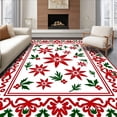 thumbnail image 1 of ODIKA 5'x7' Machine Washable Non-Slip Area Rug, Holiday Embrace Wild Horses with Interlocking Starburst High Traffic Rug with Pad, Red, 742199, 1 of 8