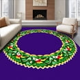thumbnail image 1 of ODIKA 5'x7' Machine Washable Non-Slip Area Rug, Holiday Wreath Medallion with Rich Botanical Detailing High Traffic Rug with Pad, Green, 614457, 1 of 8