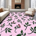 thumbnail image 1 of ODIKA 5'x7' Machine Washable Non-Slip Area Rug, Holly Berry Hook Kit Festive Botanical Crochet Canvas Project High Traffic Rug, Pink, 647370, 1 of 7