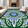 thumbnail image 1 of ODIKA 5'x7' Machine Washable Non-Slip Area Rug, Indie Bloom with Paisley and Ornamental Swirl High Traffic Rug, Green, 713072, 1 of 7