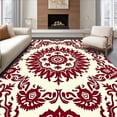 thumbnail image 1 of ODIKA 5'x7' Machine Washable Non-Slip Area Rug, Inspired Intricate Floral Design with Symmetrical Boho High Traffic Rug with Pad, Ivory, 709647, 1 of 8