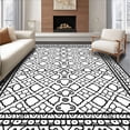 thumbnail image 1 of ODIKA 5'x7' Machine Washable Non-Slip Area Rug, Inspired Lattice Boho Style Non Shedding Floor Covering High Traffic Rug with Pad, Black, 517557, 1 of 8
