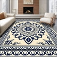 thumbnail image 1 of ODIKA 5'x7' Machine Washable Non-Slip Area Rug, Interlocking Floral Design with Wind Swept Petal Motifs High Traffic Rug with Pad, Beige, 550193, 1 of 8