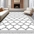 thumbnail image 1 of ODIKA 5x7 Machine Washable Non-Slip Area Rug, Interlocking Maze Trellis Luxury Decorative Fashionable Jewel High Traffic Rug, Black, 657418, 1 of 7
