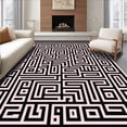 thumbnail image 1 of ODIKA 5'x7' Machine Washable Non-Slip Area Rug, Interwoven Labyrinth Puzzle Minimalist Decorative Centerpiece High Traffic Rug with Pad, Pink, 664384, 1 of 8