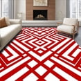 thumbnail image 1 of ODIKA 5'x7' Machine Washable Non-Slip Area Rug, Jolly Nordic Buffalo Lattice Hearth Accent High Traffic Rug, Red, 508402, 1 of 7
