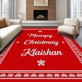 thumbnail image 1 of ODIKA 5'x7' Machine Washable Non-Slip Area Rug, Jolly Season Greeting Front Porch Welcoming High Traffic Rug, Red, 642000, 1 of 5
