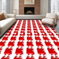 thumbnail image 1 of ODIKA 5'x7' Machine Washable Non-Slip Area Rug, Joyful Checkered Seasonal High Traffic Rug with Pad, Red, 610829, 1 of 8