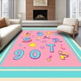 thumbnail image 1 of ODIKA 5'x7' Machine Washable Non-Slip Area Rug, Joyful Classroom Literacy Development Instructional Flooring High Traffic Rug, Pink, 688249, 1 of 7